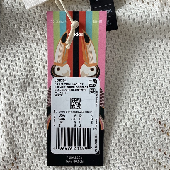 Adidas x FARM Rio Breeze Cream Tropical- Print Jacket, LIMITED EDITION 🌱 - Picture 8 of 9